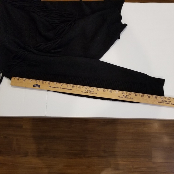 Chouyatou Sweater Women's XL Fringe Black Patterned Knit Pullover Crew Neck - Picture 4 of 7